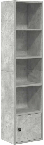 vidaXL Βιβλιοθήκη Γκρι Σκυροδέματος 31x24x127 εκ. Επεξεργ. Ξύλο