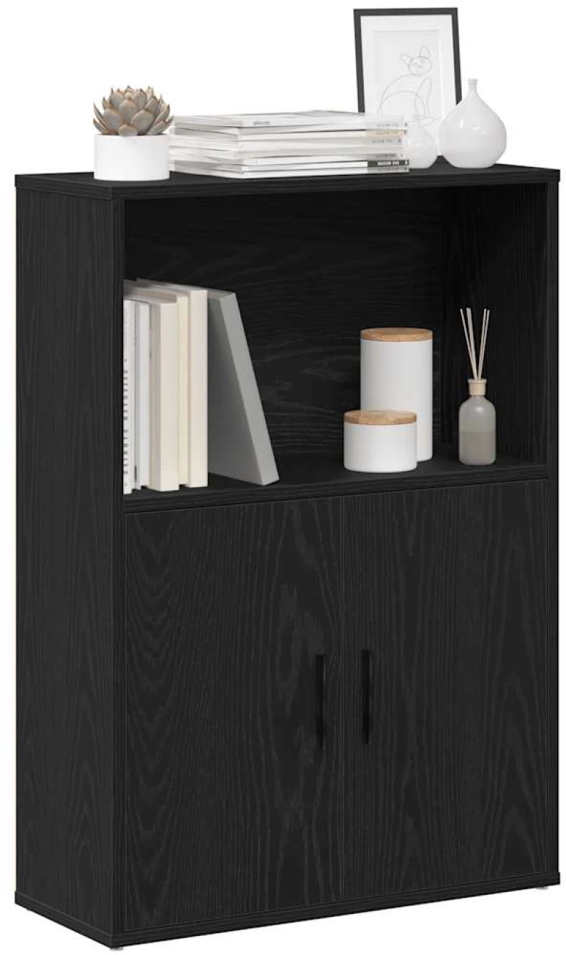 vidaXL Βιβλιοθήκη Μαύρη Δρυς 60x24x85 εκ. Κατασκευασμένο ξύλο