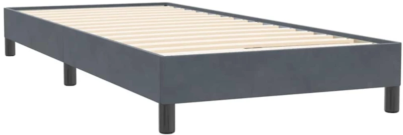 vidaXL Κρεβάτι Boxspring με Στρώμα Σκούρο Γκρι 80x220 εκ. Βελούδινο
