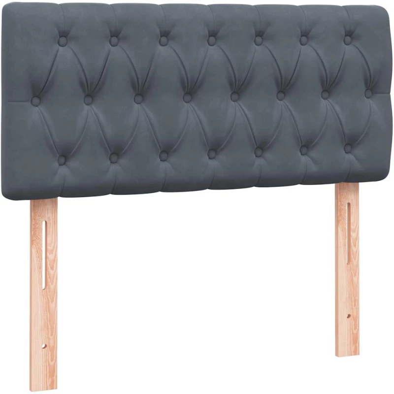 vidaXL Κρεβάτι Boxspring με Στρώμα Σκούρο Γκρι 80x220 εκ. Βελούδινο
