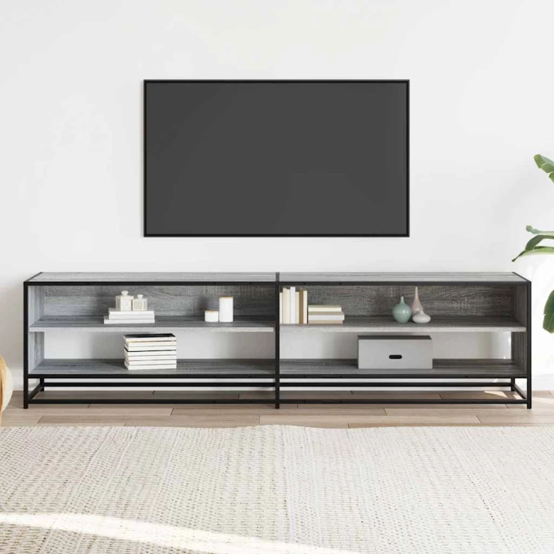 ντουλάπι τηλεόρασης vidaXL Γκρι Sonoma 180,5x40x46 cm Ξύλινη κατασκευή