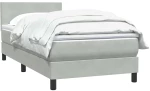 vidaXL Κρεβάτι Boxspring με Στρώμα Ανοιχτό Γκρι 80x210 εκ. Βελούδινο