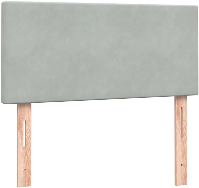 vidaXL Κρεβάτι Boxspring με Στρώμα Ανοιχτό Γκρι 80x210 εκ. Βελούδινο