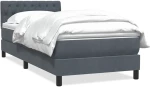 vidaXL Box Spring Κρεβάτι με στρώμα Σκούρο γκρι 80x210 εκ. Βελούδινο