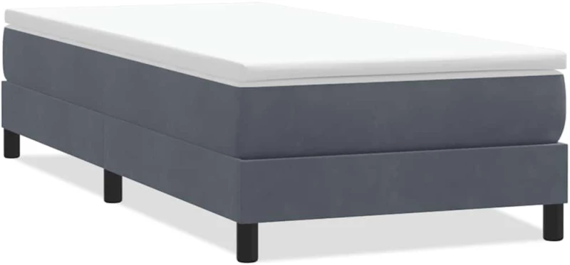 vidaXL Κρεβάτι Boxspring χωρίς Στρώμα Σκούρο Γκρι 80x220 εκ. Βελούδινο