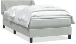 vidaXL Box Spring κρεβάτι με στρώμα ανοιχτό γκρι 90x220 εκ. Βελούδινο