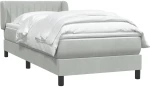 vidaXL Box Spring κρεβάτι με στρώμα ανοιχτό γκρι 90x220 εκ. Βελούδινο