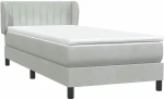 vidaXL Box Spring κρεβάτι με στρώμα ανοιχτό γκρι 90x220 εκ. Βελούδινο