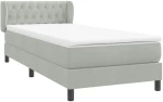 vidaXL Box Spring κρεβάτι με στρώμα ανοιχτό γκρι 80x220 cm Βελούδινο