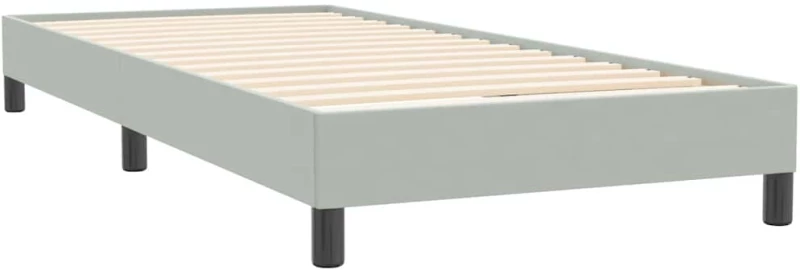 vidaXL Box Spring κρεβάτι με στρώμα ανοιχτό γκρι 80x220 cm Βελούδινο