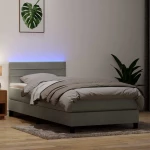 vidaXL Box Spring κρεβάτι με στρώμα ανοιχτό γκρι 80x220 cm Βελούδινο