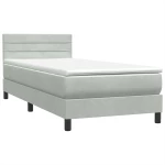 vidaXL Box Spring κρεβάτι με στρώμα ανοιχτό γκρι 80x220 cm Βελούδινο