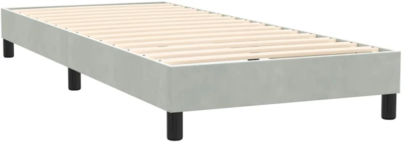 vidaXL Box Spring κρεβάτι με στρώμα ανοιχτό γκρι 80x220 cm Βελούδινο