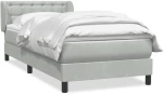vidaXL Κρεβάτι Boxspring με Στρώμα Ανοιχτό Γκρι 80x210 εκ. Βελούδινο