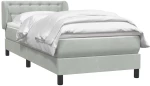 vidaXL Κρεβάτι Boxspring με Στρώμα Ανοιχτό Γκρι 80x210 εκ. Βελούδινο