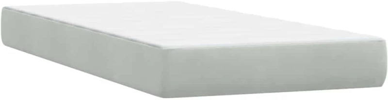 vidaXL Κρεβάτι Boxspring με Στρώμα Ανοιχτό Γκρι 80x210 εκ. Βελούδινο