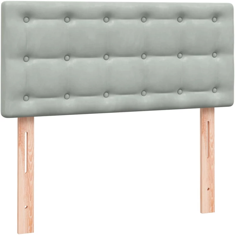 vidaXL Κρεβάτι Boxspring με Στρώμα Ανοιχτό Γκρι 80x210 εκ. Βελούδινο