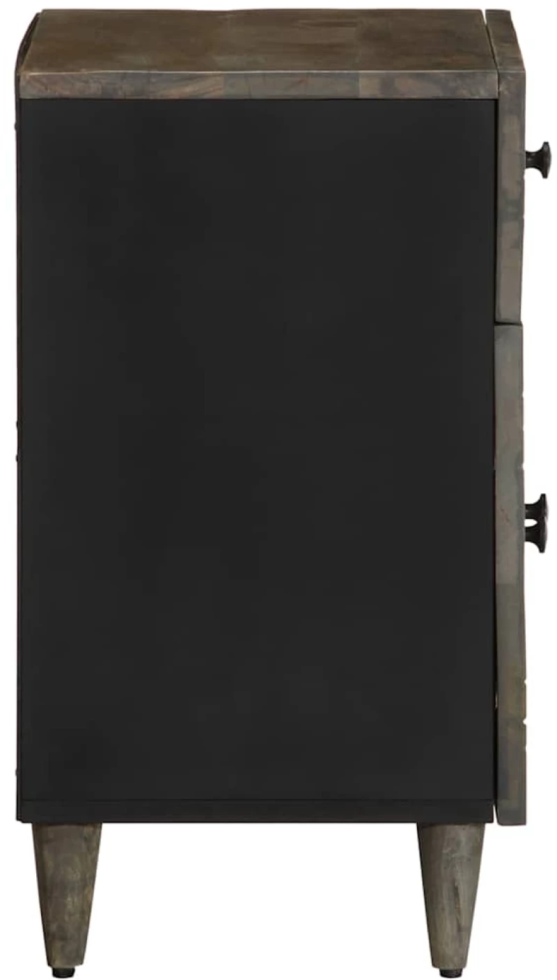 vidaXL κομοδίνο ντουλάπι ανοιχτό γκρι 50x33x60 cm μασίφ ξύλο Mango