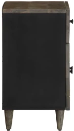 vidaXL κομοδίνο ντουλάπι ανοιχτό γκρι 50x33x60 cm μασίφ ξύλο Mango
