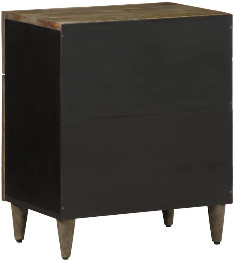 vidaXL κομοδίνο ντουλάπι ανοιχτό γκρι 50x33x60 cm μασίφ ξύλο Mango
