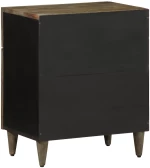 vidaXL κομοδίνο ντουλάπι ανοιχτό γκρι 50x33x60 cm μασίφ ξύλο Mango