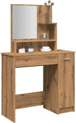 vidaXL Κομοδίνο με καθρέφτη Artisan Oak 86,5x35x136 cm