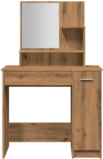 vidaXL Κομοδίνο με καθρέφτη Artisan Oak 86,5x35x136 cm