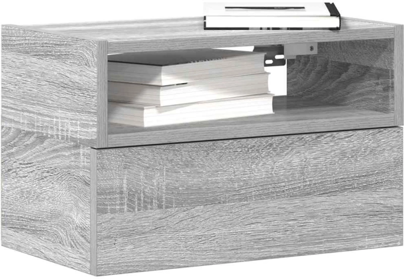 vidaXL Κομοδίνα Επιτοίχια 2 τεμ. Γκρι Sonoma 45x26x28,5 εκ.