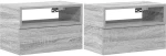vidaXL Κομοδίνα Επιτοίχια 2 τεμ. Γκρι Sonoma 45x26x28,5 εκ.