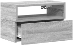 vidaXL Κομοδίνα Επιτοίχια 2 τεμ. Γκρι Sonoma 45x26x28,5 εκ.