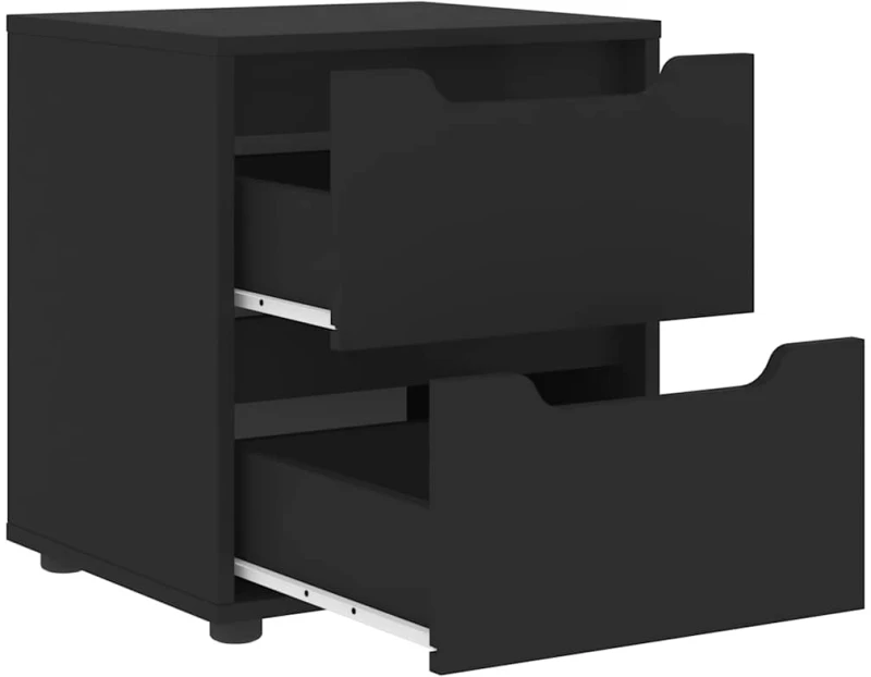 vidaXL Κομοδίνο "VISNES" Μαύρο 45x40x50 cm Κατασκευασμένο ξύλο