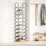 vidaXL Ράφι παπουτσιών 10 επιπέδων μαύρο 44x28x180 cm