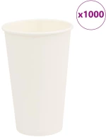 vidaXL Χάρτινα κύπελλα καφέ 1000 τεμάχια 16oz 400ml Λευκό