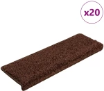 vidaXL Πατάκια Σκάλας 20 τεμ. Καφέ 65 x 21 x 4 εκ.