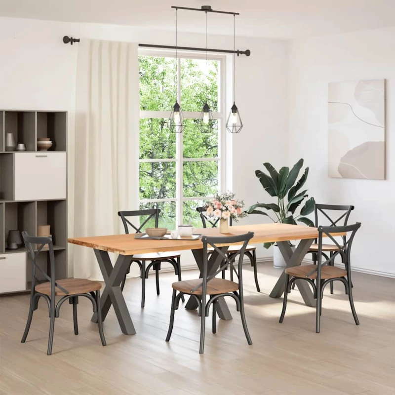 vidaXL Πόδια τραπεζαρίας σε σχήμα Χ 3τεμ. Ανθρακί 70x(72-73)εκ. Ατσάλι