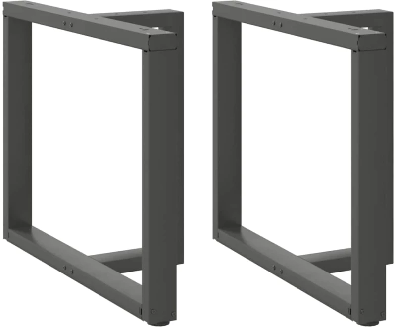 vidaXL Πόδια τραπεζαρίας σχήμα T 2τεμ. Ανθρακί 100x35x(72-73)εκ Ατσάλι