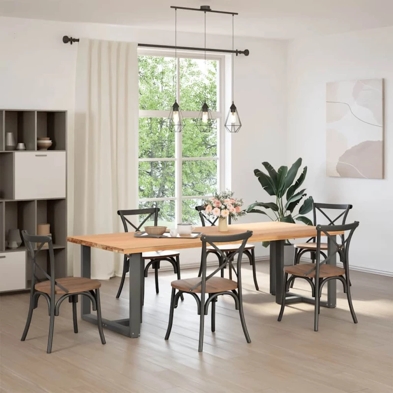vidaXL Πόδια τραπεζαρίας σχήμα T 2τεμ. Ανθρακί 100x35x(72-73)εκ Ατσάλι