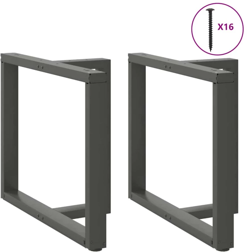vidaXL Πόδια τραπεζαρίας σχήμα T 2τεμ. Ανθρακί 100x35x(72-73)εκ Ατσάλι