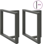 vidaXL Πόδια τραπεζαρίας σχήμα T 2τεμ. Ανθρακί 100x35x(72-73)εκ Ατσάλι