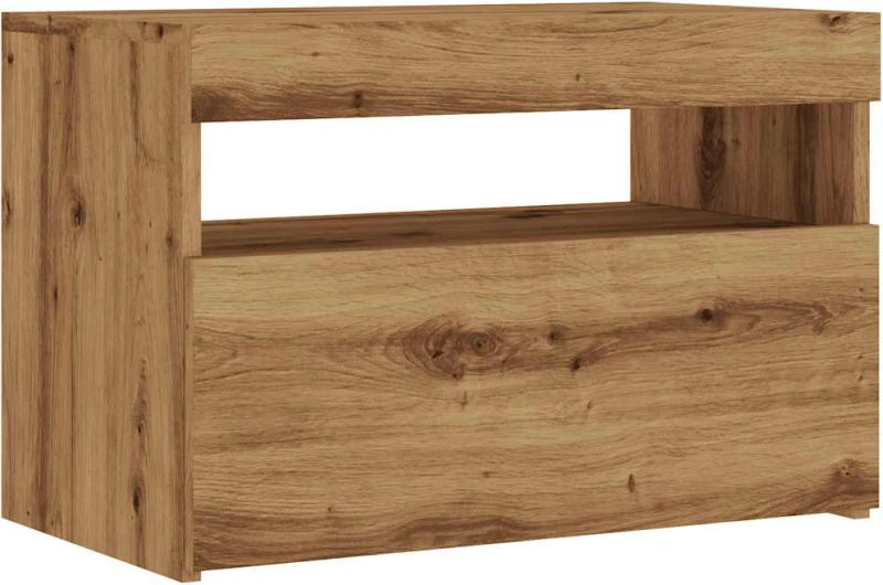 ντουλάπι τηλεόρασης vidaXL με φώτα LED Artisan Oak Κατασκευασμένο ξύλο