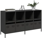 vidaXL Ντουλάπι Μαύρο 135x39x73,5 εκ. από Χάλυβα Ψυχρής Έλασης