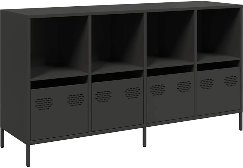 vidaXL Ντουλάπι Μαύρο 135x39x73,5 εκ. από Χάλυβα Ψυχρής Έλασης