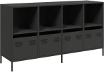 vidaXL Ντουλάπι Μαύρο 135x39x73,5 εκ. από Χάλυβα Ψυχρής Έλασης