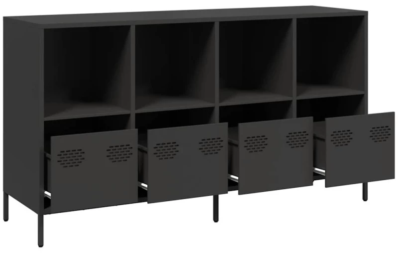 vidaXL Ντουλάπι Μαύρο 135x39x73,5 εκ. από Χάλυβα Ψυχρής Έλασης