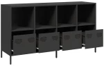 vidaXL Ντουλάπι Μαύρο 135x39x73,5 εκ. από Χάλυβα Ψυχρής Έλασης