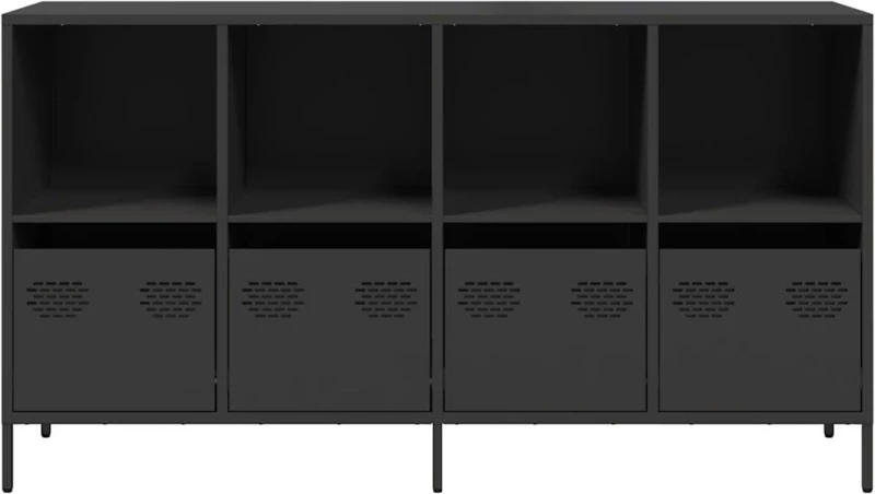 vidaXL Ντουλάπι Μαύρο 135x39x73,5 εκ. από Χάλυβα Ψυχρής Έλασης