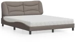 vidaXL Κρεβάτι Taupe 160x200 εκ. Υφασμάτινο