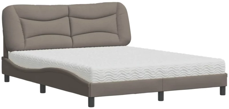 vidaXL Κρεβάτι Taupe 160x200 εκ. Υφασμάτινο