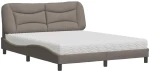 vidaXL Κρεβάτι Taupe 160x200 εκ. Υφασμάτινο