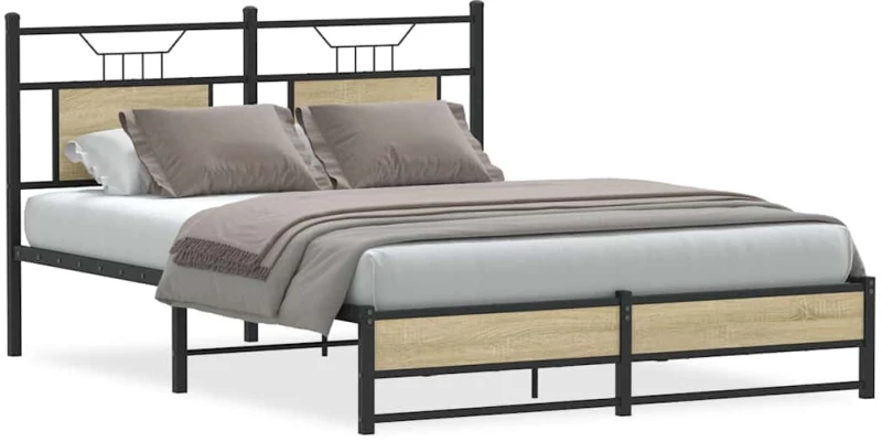 vidaXL Πλαίσιο Κρεβατιού Χωρ. Στρώμα Sonoma Δρυς 150x200εκ. Επ. Ξύλο